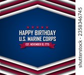 US Marine Corps Birthday November 10 Background Vector Illustration