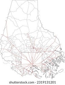 US Maryland Baltimore major minor roads and city gateway map