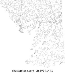 US Maryland State Cecil County Roads vector 2024 for all roads
