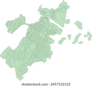 US Massachusetts Mapa de Boston con Grupos de Bloques del Censo 2020