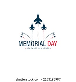 US. Memorial day background isolated banner with airplanes design vector illustration 