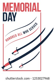 US Memorial Day Poster. Vector Illustration.