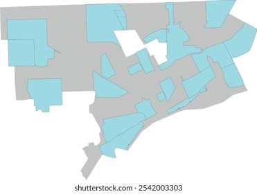 EUA Michigan Estado Detroit mapa da cidade com Planejamento e Desenvolvimento Departamento de Projetos de Planejamento PDD