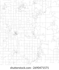 VECTOR de Carreteras del Condado de Gladwin del Estado de Michigan 2024 para todas las carreteras