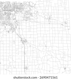 US Michigan State Ingham County Roads vector 2024 for all roads