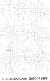 US Michigan State Newaygo County Roads vector 2024 for all roads