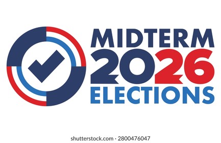 US Midterm Elections 2026. Vote 2026. Vote day. US Election. American flag Patriotic poster. Web banner. Vector illustration