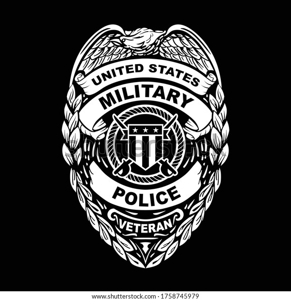 U.S.
Military Police Veteran Badge Vector
Illustration