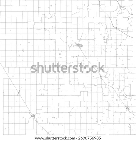 US Minnesota State Grant County Roads vector 2024 for all roads
