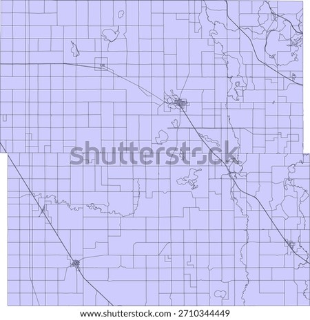 US Minnesota State Grant County Vector Census Block 2020 vector Tabulation (Census) Block