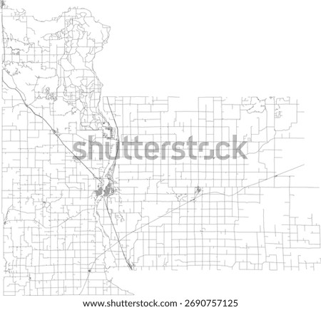 US Minnesota State Morrison County Roads vector 2024 for all roads