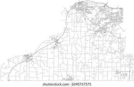 US Minnesota State Scott County Roads vector 2024 for all roads