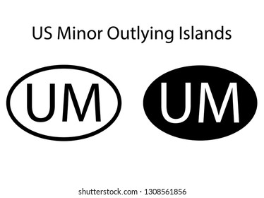 US Minor Outlying Islands	 country code icon.  Iso code country domain name.  UM - US Minor Outlying Islands	 abbreviated. vector