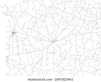 US Mississippi State Amite County Roads vector 2024 for all roads