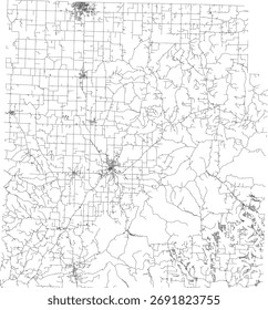 EUA Missouri Estado Barry County Roads vetor 2024 para todas as estradas