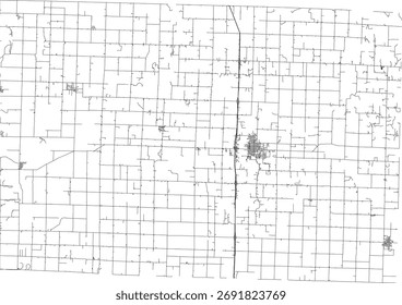 US Missouri State Barton County Roads vector 2024 for all roads