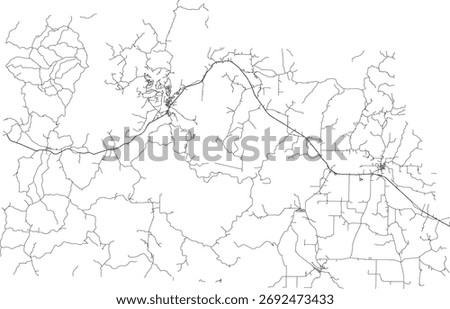US Missouri State Carter County Roads vector 2024 for all roads