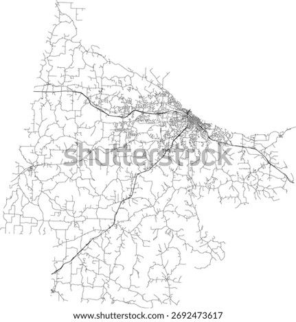 US Missouri State Cole County Roads vector 2024 for all roads