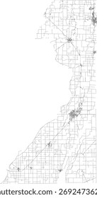 EUA Missouri State Dunklin County Roads vetor 2024 para todas as estradas