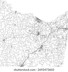 US Missouri Vector Estatal de Carreteras del Condado de Franklin 2024 para todas las carreteras