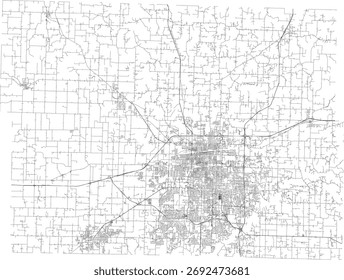 US Missouri State Greene County Roads Vektor 2024 für alle Straßen