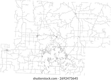 EUA Missouri State Hickory County Roads vetor 2024 para todas as estradas