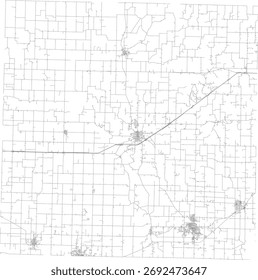 EUA Estado Missouri Lawrence County Roads vetor 2024 para todas as estradas