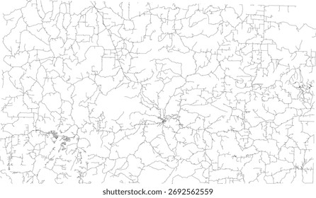 US Missouri State Ozark County Roads vector 2024 for all roads