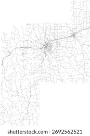 US Missouri State Phelps County Roads vector 2024 for all roads