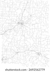 EUA Missouri Estado Webster County Roads vetor 2024 para todas as estradas