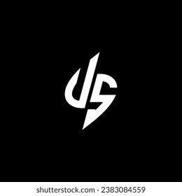 US monogram esport logo design with cool shape concept in vector