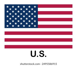 U.S. national flag. Banner, state symbol, flagpole.