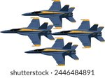 US Navy Aerobatics Team Diamond Formation Pass Vector