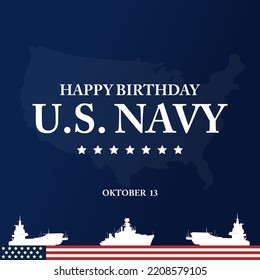 U.S. Navy Birthday. Holiday Concept. Template For Background. The United States Event