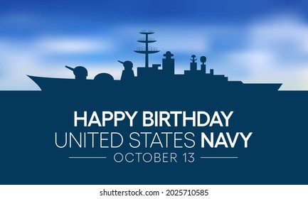 U.S. Navy birthday is observed every year on October 13 all across United States of America. Vector illustration