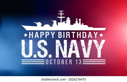 El 13 de octubre se celebra el cumpleaños de la Marina de Estados Unidos cada año en todo el país. Ilustración del vector