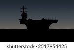 US Navy carrier, flat color illustration