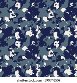 US Navy Digital Camouflage Fabric Texture Seamless Pattern. Vector Illustration.