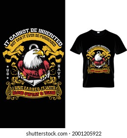 US NAVY eye-catching  unique T shirt design with eagle vector