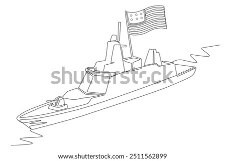 US Navy ship. US Navy concept one-line drawing