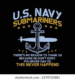 US Navy Submariners Anchor No Reason Thank Us Veteran Gift