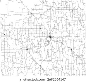 US Nebraska State Custer County Roads Vektor 2024 für alle Straßen