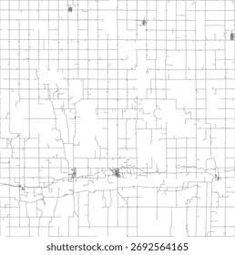 EUA Estado de Nebraska Franklin County Roads vetor 2024 para todas as estradas