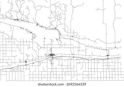 EUA Estado de Nebraska Keith County Roads vetor 2024 para todas as estradas