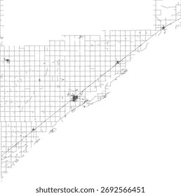 US Nebraska State Merrick County Roads vector 2024 for all roads