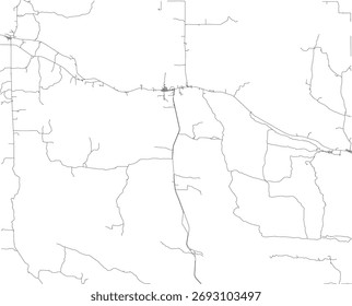 US Nebraska State Thomas County Roads vetor 2024 para todas as estradas