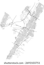 US New Jersey State Hudson County Roads vector 2024 for all roads