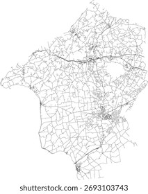 US New Jersey State Hunterdon County Roads Vektor 2024 für alle Straßen