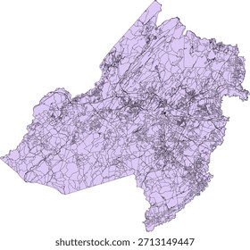 Bloque del censo de Vectores del estado de Jersey Nuevo de EE. UU. Bloque de tabulación de Vectores (censo) del condado de Morris de 2020