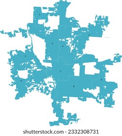 US Ohio Columbus City Map with City Council Districts